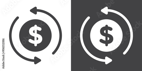 Turnover icon Thin line illustration set
