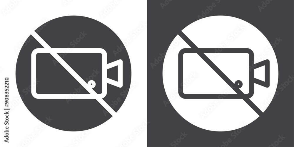 Video off icon Thin line illustration set Video off icon Thin line illustration set