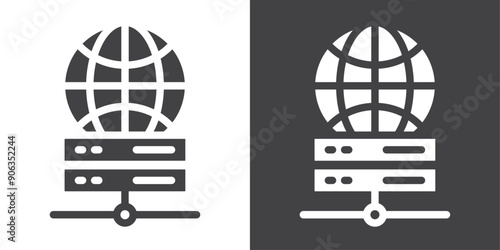 Web server icon Thin line illustration set