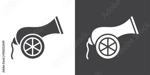 Cannon icon Thin line illustration set