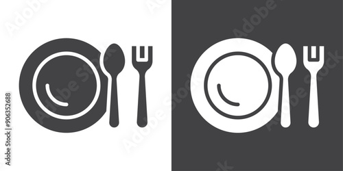 Canteen icon Thin line illustration set