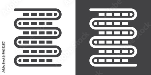Condenser coil icon Thin line illustration set