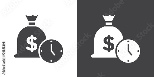 fixed deposit icon Thin line illustration set