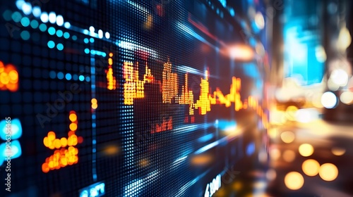 Wallpaper Mural Financial Market Volatility - Close-Up of Futures Prices Ticker with Copy Space for Investment Concepts Torontodigital.ca