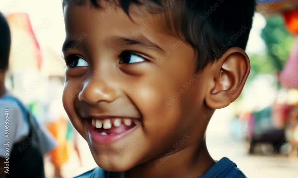 Portrait of a smiling indian boy looking at camera in the park Portrait of a smiling indian boy looking at camera in the park