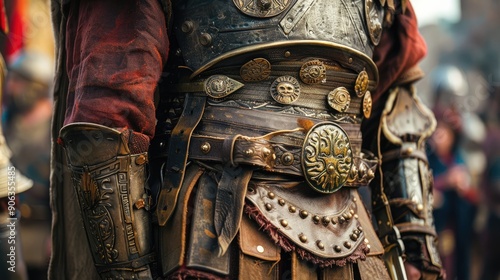 Wallpaper Mural Ancient Roman vintage leather warrior clothing and decorated belt Reconstruction of military events during the wars of the Roman Empire Torontodigital.ca