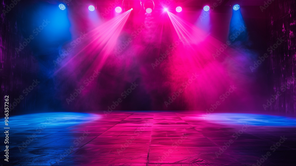 Naklejka premium Modern exhibition stage light background with spotlight