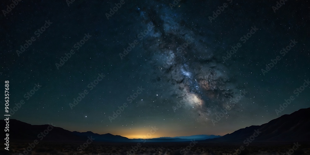 Beautiful starry night full of beauties, space clouds and stars view from land Beautiful starry night full of beauties, space clouds and stars view from land