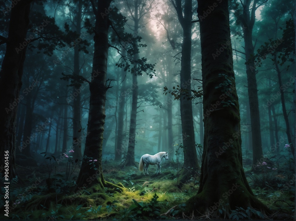 Fototapeta premium misty forest in the morning