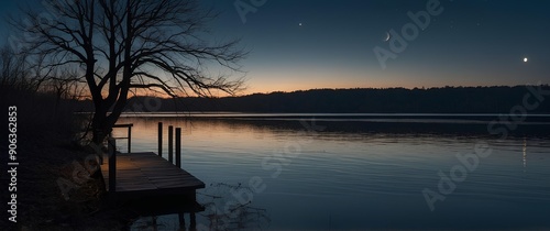 sunset over the lake