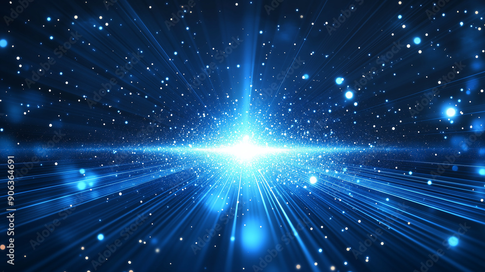 A blue starburst with many small blue dots A blue starburst with many small blue dots