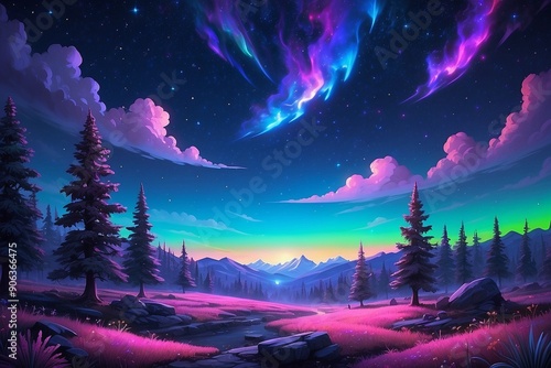 Beautiful Night Nature or Night Nature 