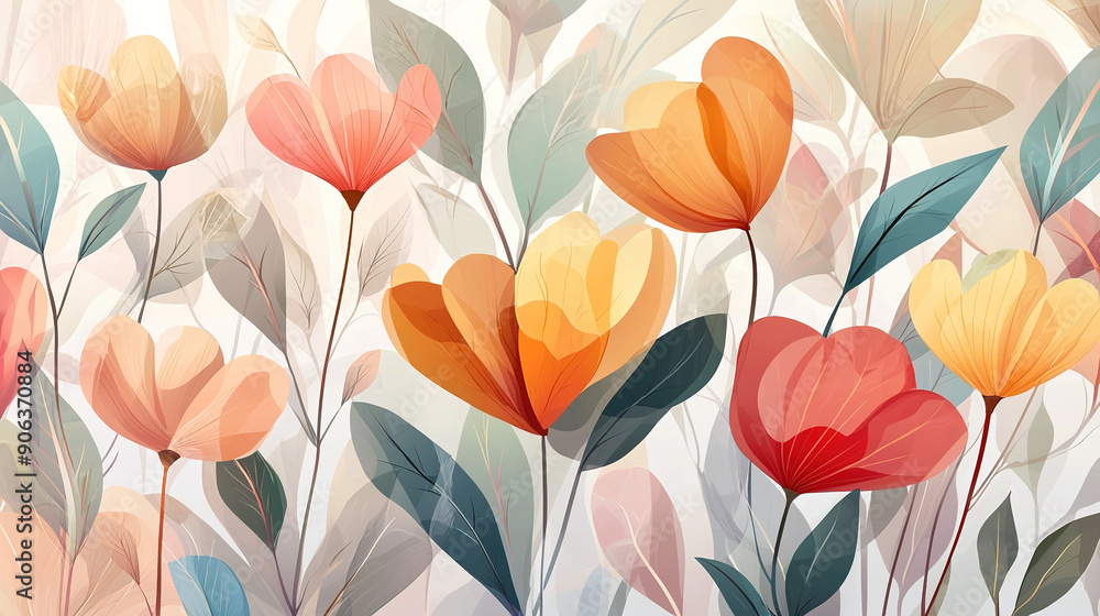 Elegant and dreamy flower patterns background Elegant and dreamy flower patterns background