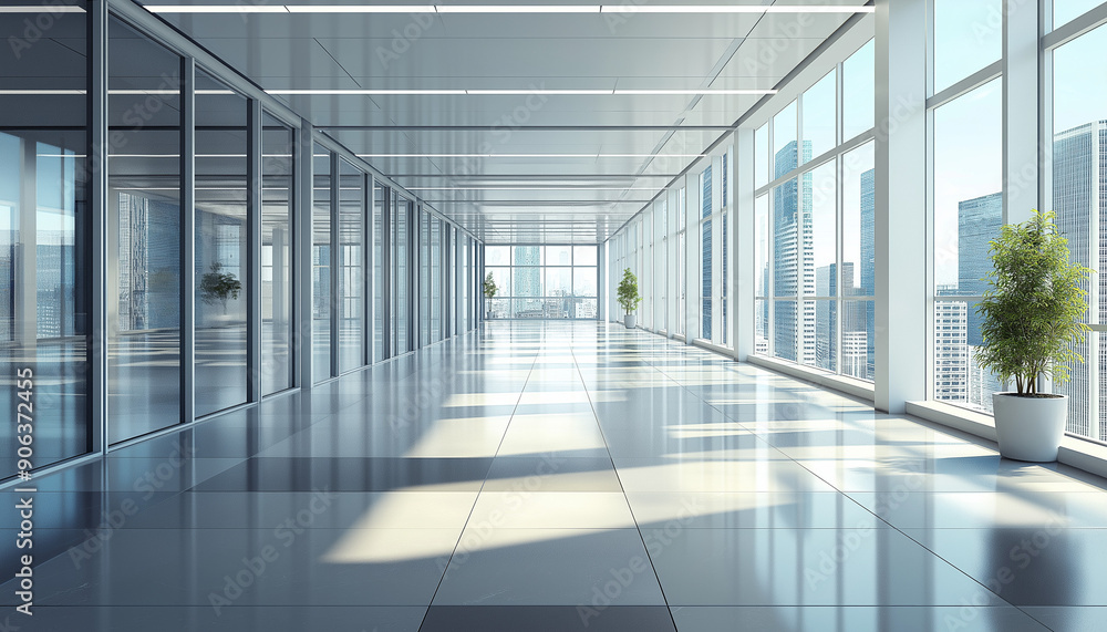 indoor office landscaping, 3d illustration indoor office landscaping, 3d illustration