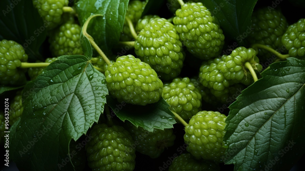 Close up of a fresh mulberry, macro photography, wrinkled textures, front view from above, studio lighting. Close up of a fresh mulberry, macro photography, wrinkled textures, front view from above, studio lighting.