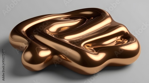 Wallpaper Mural Liquid Elegance Digital Art in Smooth Shiny Metal Torontodigital.ca