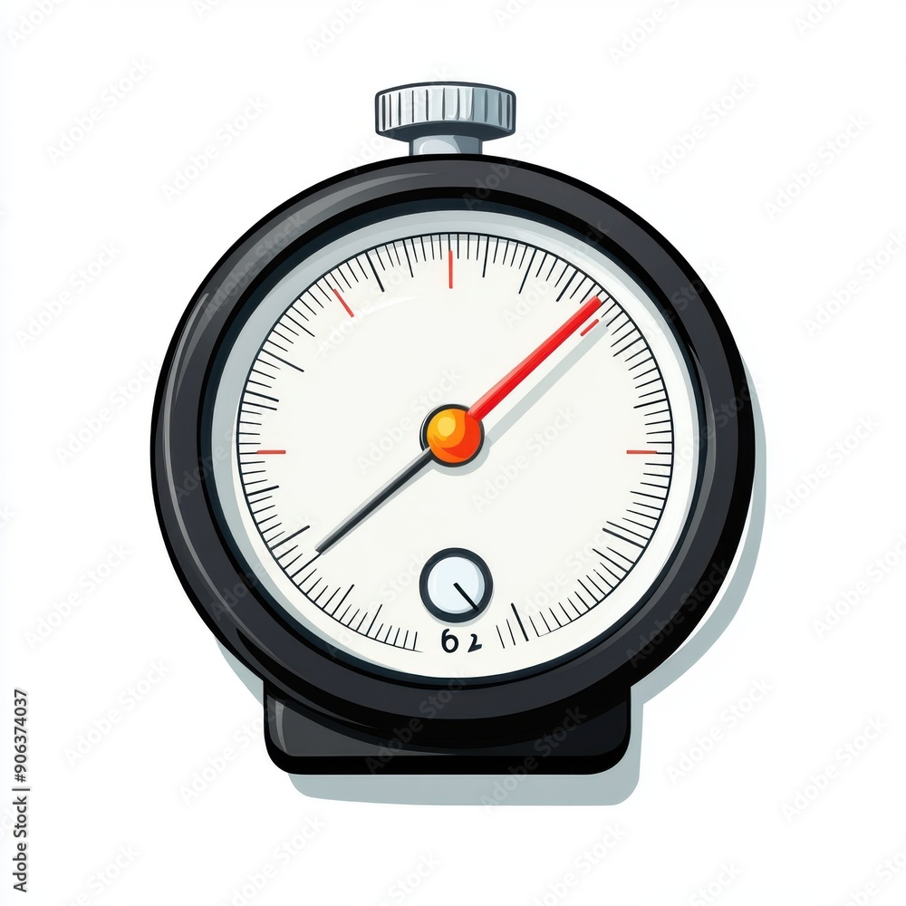 Precision Pressure Gauge Clipart - Measuring Tool with Dial Display on White Background Precision Pressure Gauge Clipart - Measuring Tool with Dial Display on White Background