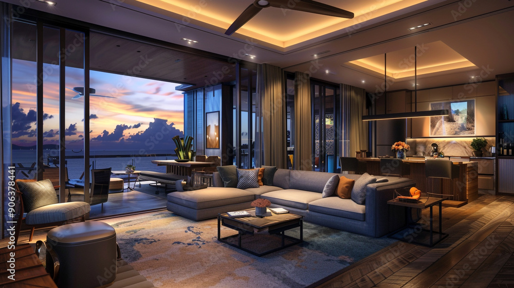 A beautifully designed interior space showcasing modern and stylish decor A beautifully designed interior space showcasing modern and stylish decor