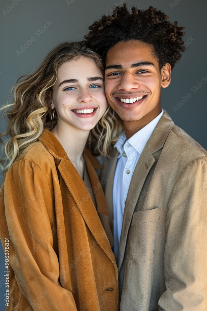 A Portrait of a cheerful multiethnic couple A Portrait of a cheerful multiethnic couple