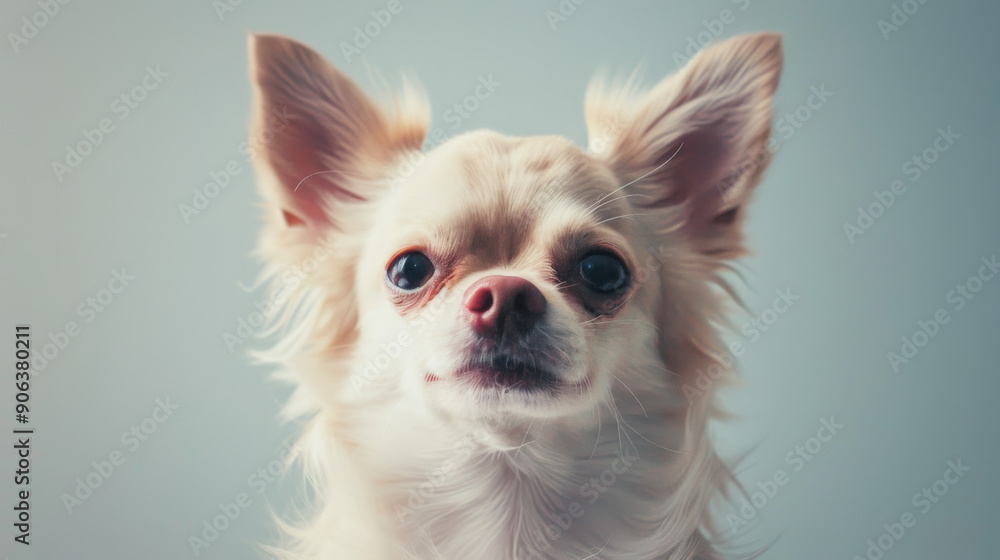 A close-up portrait of an expressive Chihuahua on a gradient background, highlighting its charm and personality. A close-up portrait of an expressive Chihuahua on a gradient background, highlighting its charm and personality.