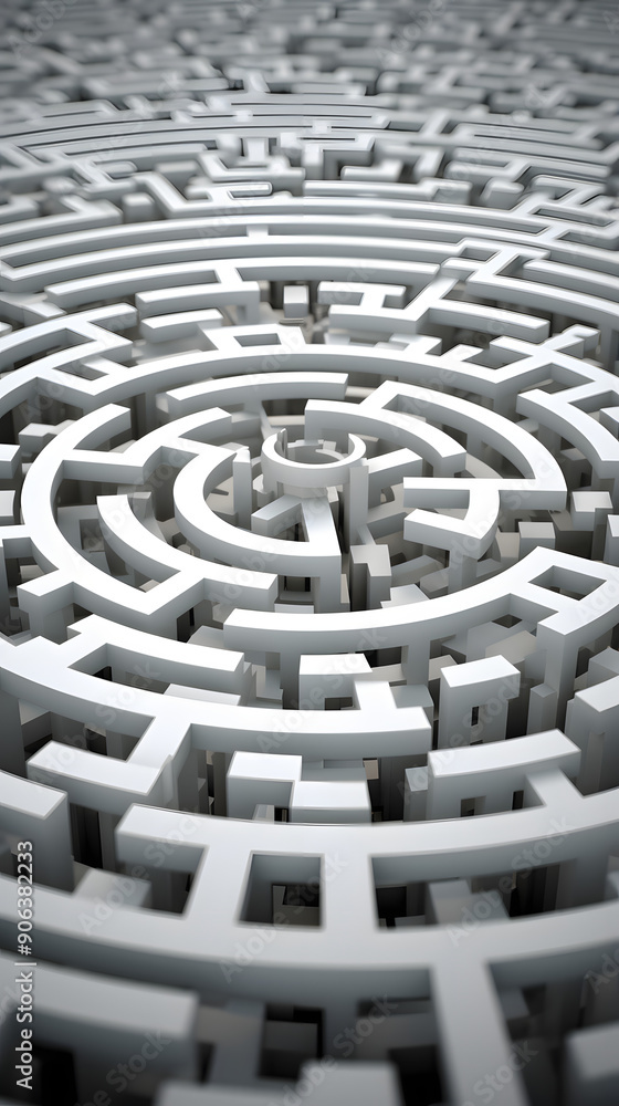 Technology white geometric maze sculpture abstract graphic poster background Technology white geometric maze sculpture abstract graphic poster background
