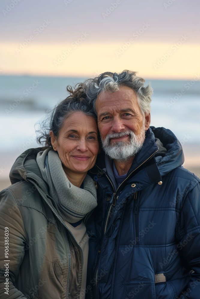 Fototapeta premium A Portrait of a satisfied multiethnic couple