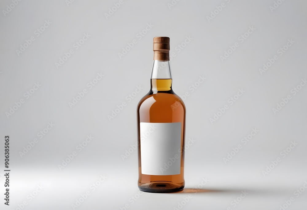 Whiskey Bottle Mockup with Blank Label Whiskey Bottle Mockup with Blank Label