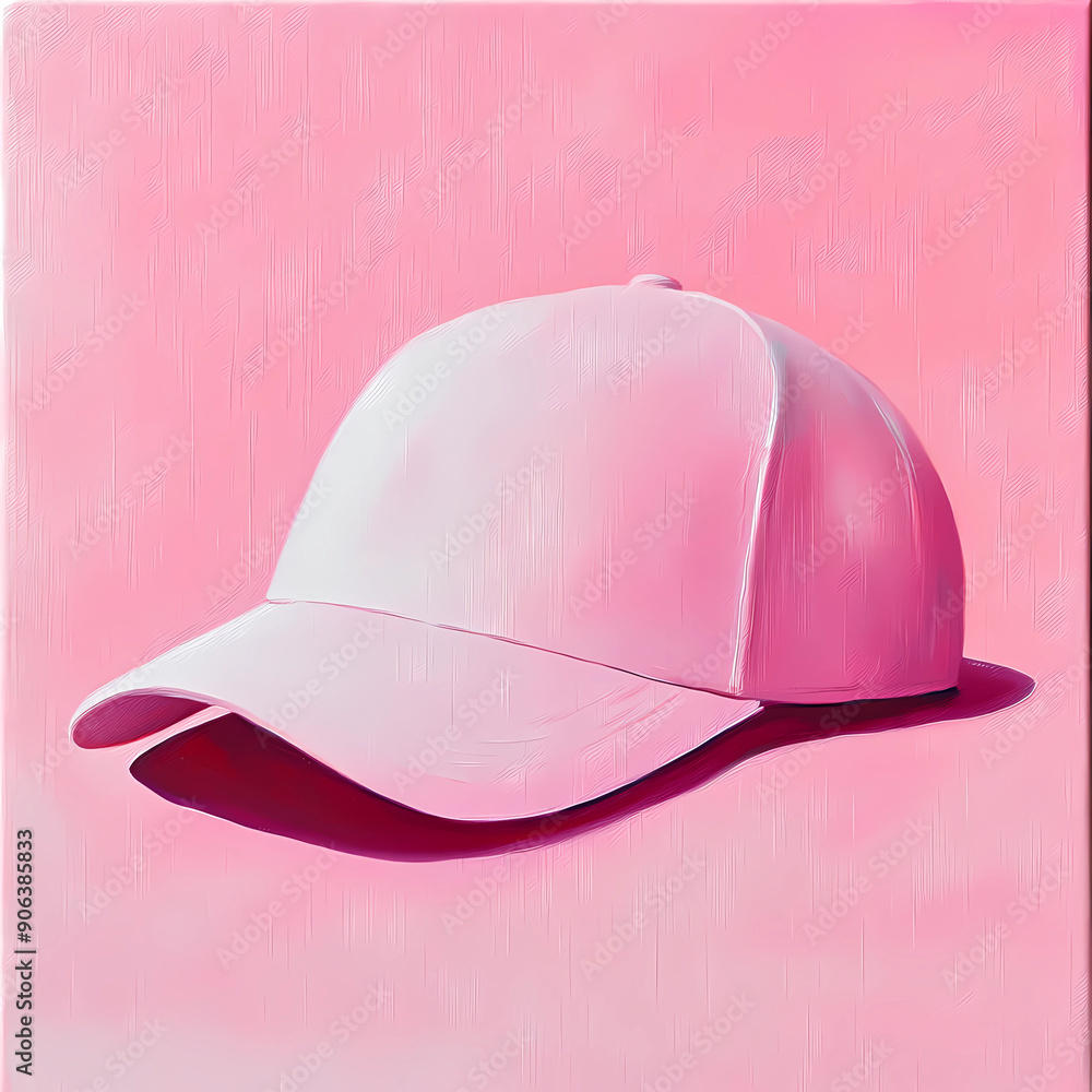 Fototapeta premium pink hat on a pink background