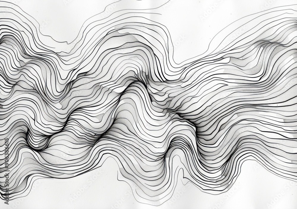 Abstract Line Art: Wavy Pattern Abstract Line Art: Wavy Pattern