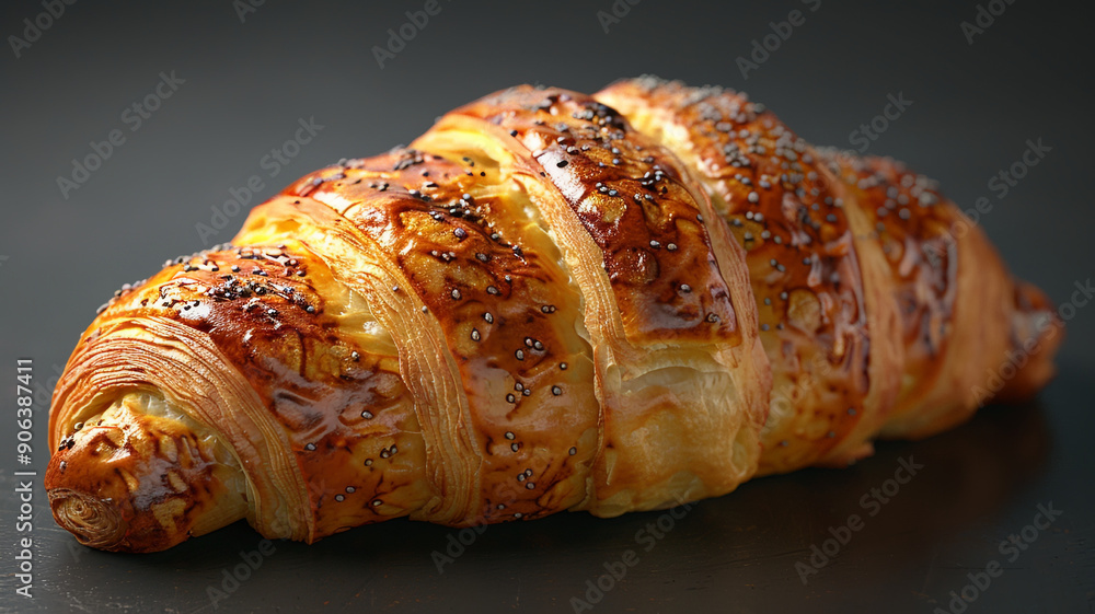 Appetizing croissant on Minimalistic background close-up Appetizing croissant on Minimalistic background close-up