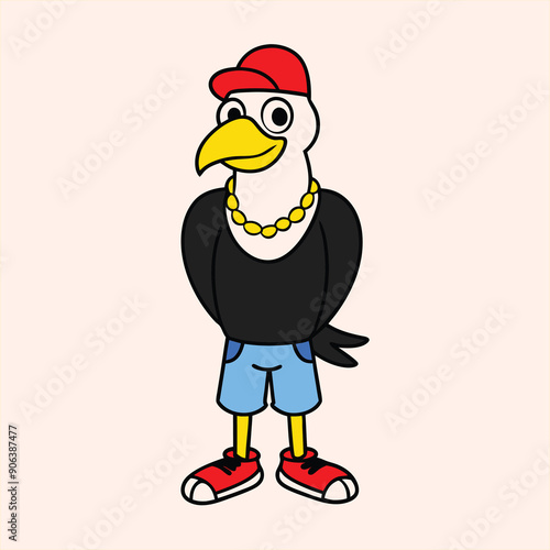 A cartoon character that appears to be a white eagle art vector