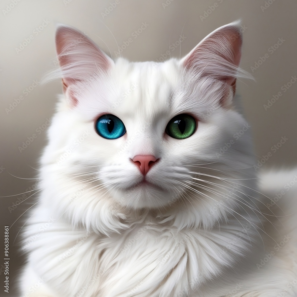 Two-colored white cat Two-colored white cat