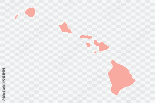 HAWAII Map salmon Color Background quality files png 