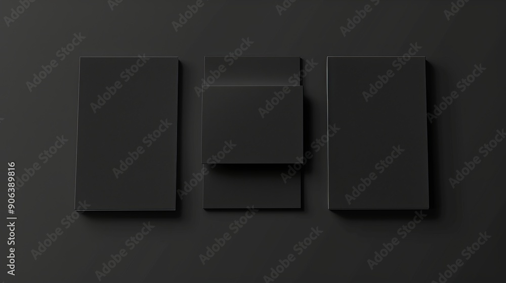 Blank black rectangular business card templates on a black background, arranged in a row. Layout of your business card, logo
Blank black rectangular business card templates on a black background, arranged in a row. Layout of your business card, logo