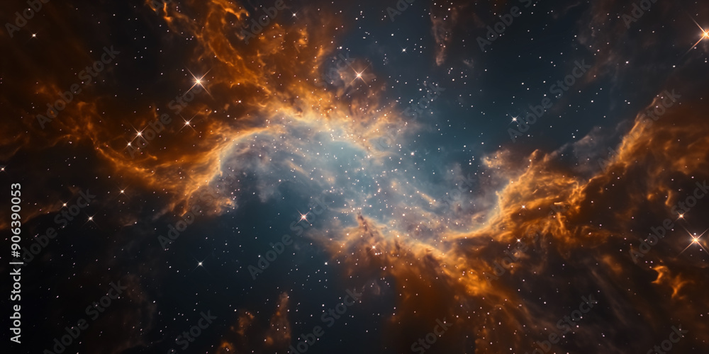 Fototapeta premium Vibrant cosmic nebula in deep space