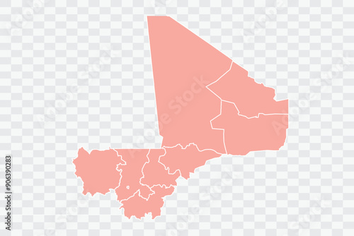 Mali Map salmon Color Background quality files png Art & Illustration