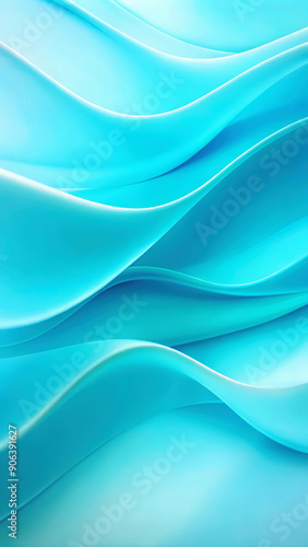 An abstract digital art piece featuring gentle vawes in soothing aqua tones. Perfect for backgrounds, mobile wallpapers,  banners and other promotional materials. 