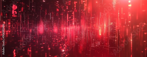 Wallpaper Mural Abstract background with neon lights and glowing digital cityscape, creating an immersive experience for technology events or business illustrations. Torontodigital.ca