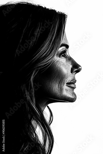 Striking black and white po...