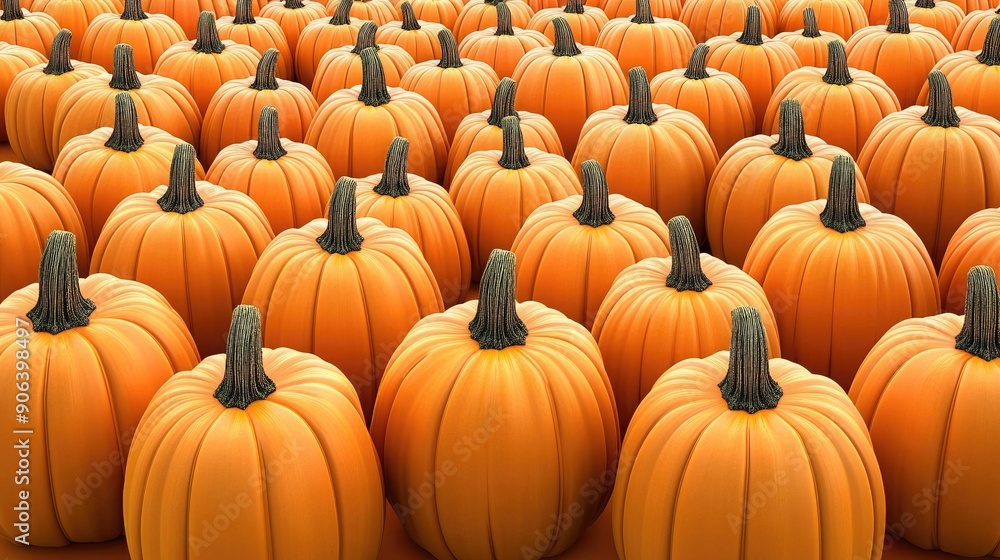 Vibrant Patch of Pumpkins Ready for Harvest in Autumn Light Vibrant Patch of Pumpkins Ready for Harvest in Autumn Light