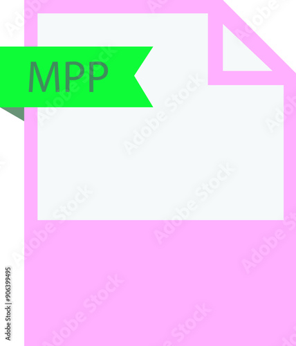 MPP File format icon roe color fill