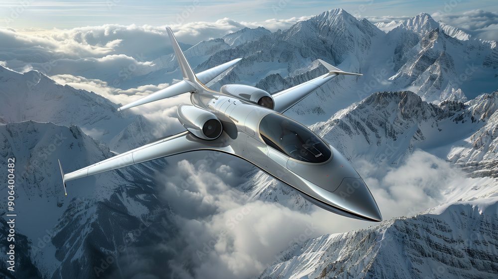 Fototapeta premium Smart digital super jet in aviation technology