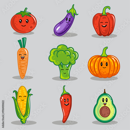 Wallpaper Mural Collection of Cute Cartoon Vegetable Characters Torontodigital.ca