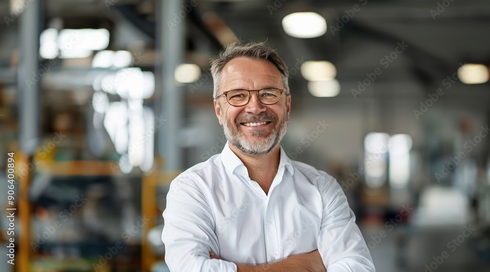 Smiling Senior Manager in Industrial Firm.Generated image Smiling Senior Manager in Industrial Firm.Generated image