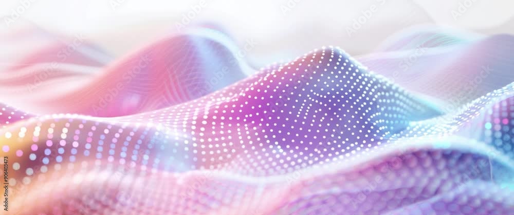 Flowing Wave of Digital Dots in Pastel Color Flowing Wave of Digital Dots in Pastel Color