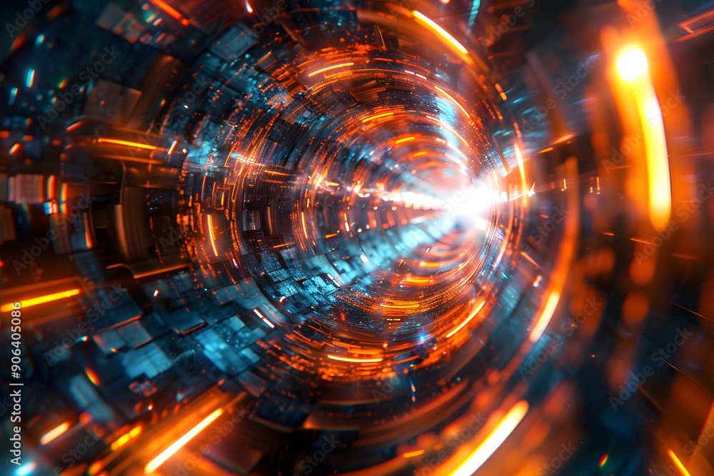 A Stunning Visual Journey Through a Futuristic Tunnel of Light and Energy A Stunning Visual Journey Through a Futuristic Tunnel of Light and Energy
