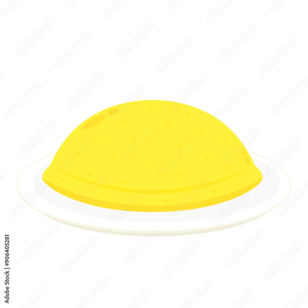 Omurice, Japanese omelette. Isolated Omurice on white background. Close up Asian food vector illustration. Fried rice with fried scrambled eggs. Authentic anime food. Omurice, Japanese omelette. Isolated Omurice on white background. Close up Asian food vector illustration. Fried rice with fried scrambled eggs. Authentic anime food.