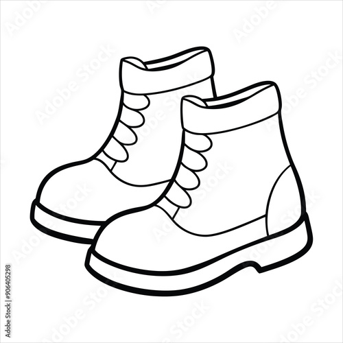 a pair of snow boots line art vector