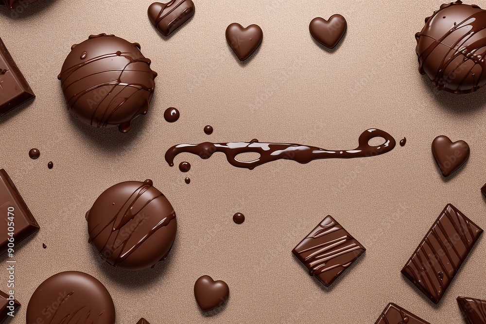 Fototapeta premium Assorted Chocolate Pieces
