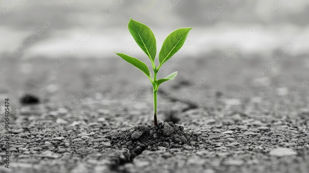 abstract background, Security checkpoint with a single growing plant breaking through the pavement, symbolizing growth in deficiency, Monochrome, Digital art abstract background, Security checkpoint with a single growing plant breaking through the pavement, symbolizing growth in deficiency, Monochrome, Digital art